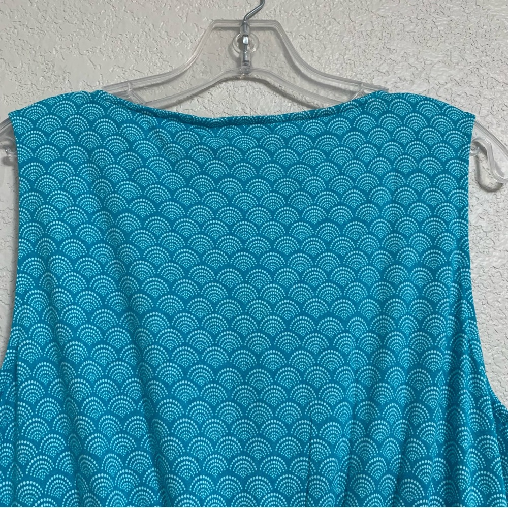NWT Boden Dress Womens 12 Melinda Sleeveless Geometric Print Jersey Pockets Aqua - Picture 7 of 14